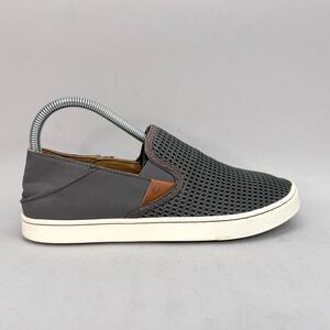 Olukai Womens 8 Pehuea Sneakers Shoes Gray Mesh Slip On Comfort Casual Walk‎